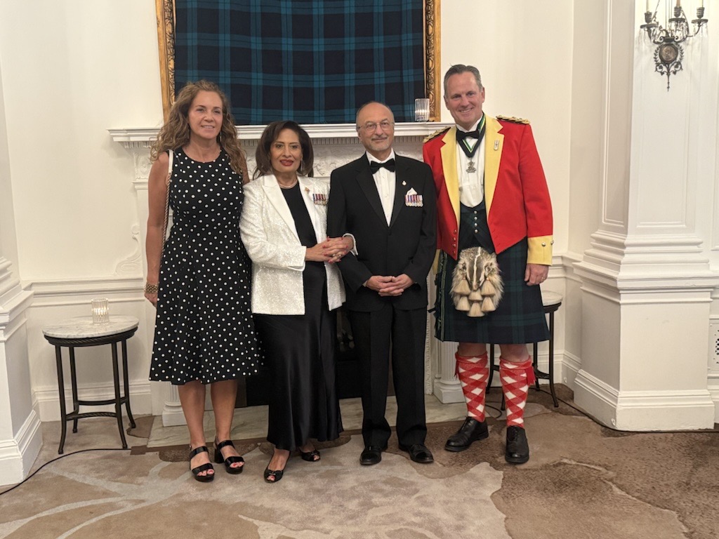 LtGovAB's tweet photo. On Saturday I was pleased to attend the annual Grand Highland Military Ball, a celebration of the proud legacy of the Calgary Highlanders. I always enjoy the lively traditions at this event: the Grand March, singing The Glenwhorple and, of course, serving the haggis. https://t.co/B7L2oYcjOI