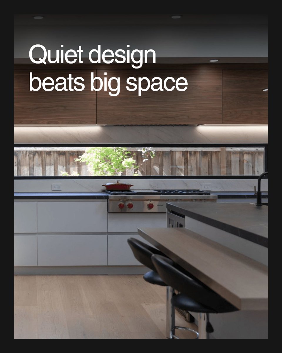RonbowCorp's tweet photo. What if the secret to a calm kitchen isn't more space, but smarter design details? From soft-close hinges to handle-less fronts, every choice shapes a quieter, less crowded space. #CaliforniaMade #BayAreaRemodel https://t.co/v0pVKdhMen