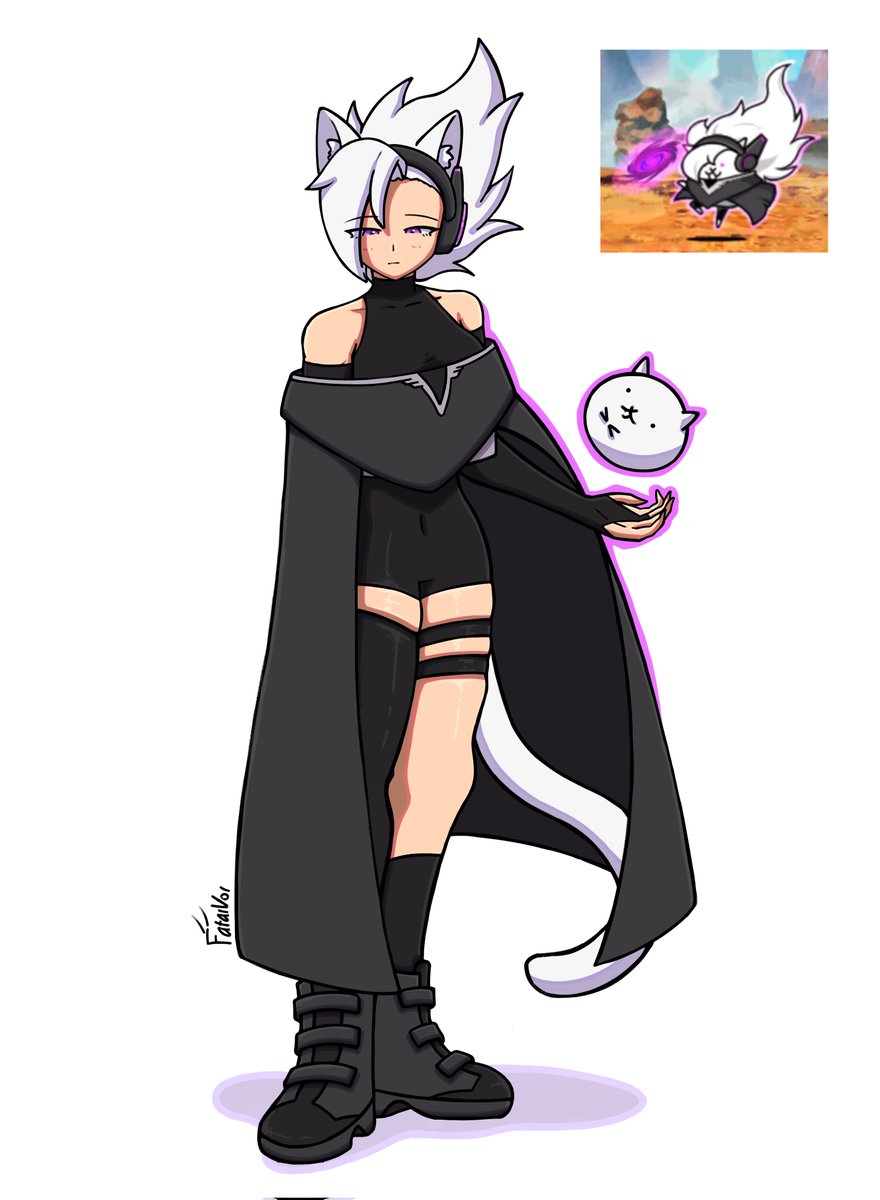 FatalVol's tweet photo. Corrupted Psychocat Gijinka. Art trade with @Fakemoth2 

#TheBattleCats #battlecats https://t.co/eOP826jB54