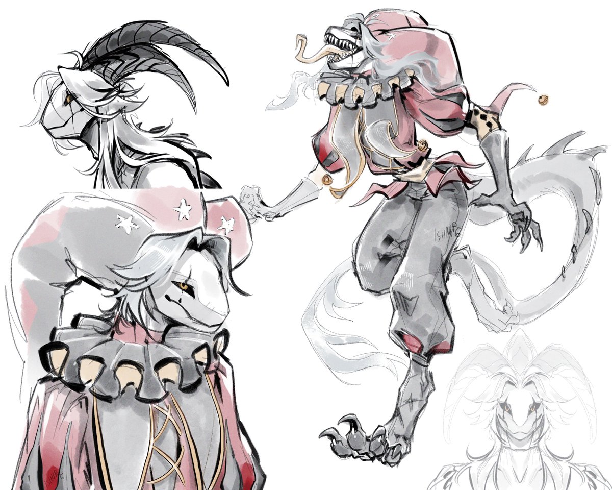 body_horror's tweet photo. I saw this mask design and I liked the shape, it's interesting,,,,  wanted to draw an anthropomorphic monster version of Pierrot anyway (but I still haven't figured out what to draw under the mask hehe)  
#tfc #thefreakcircus #pierrottfc 
inspo (https://t.co/KRSzq9W6iH) https://t.co/FDuQ4sauHN