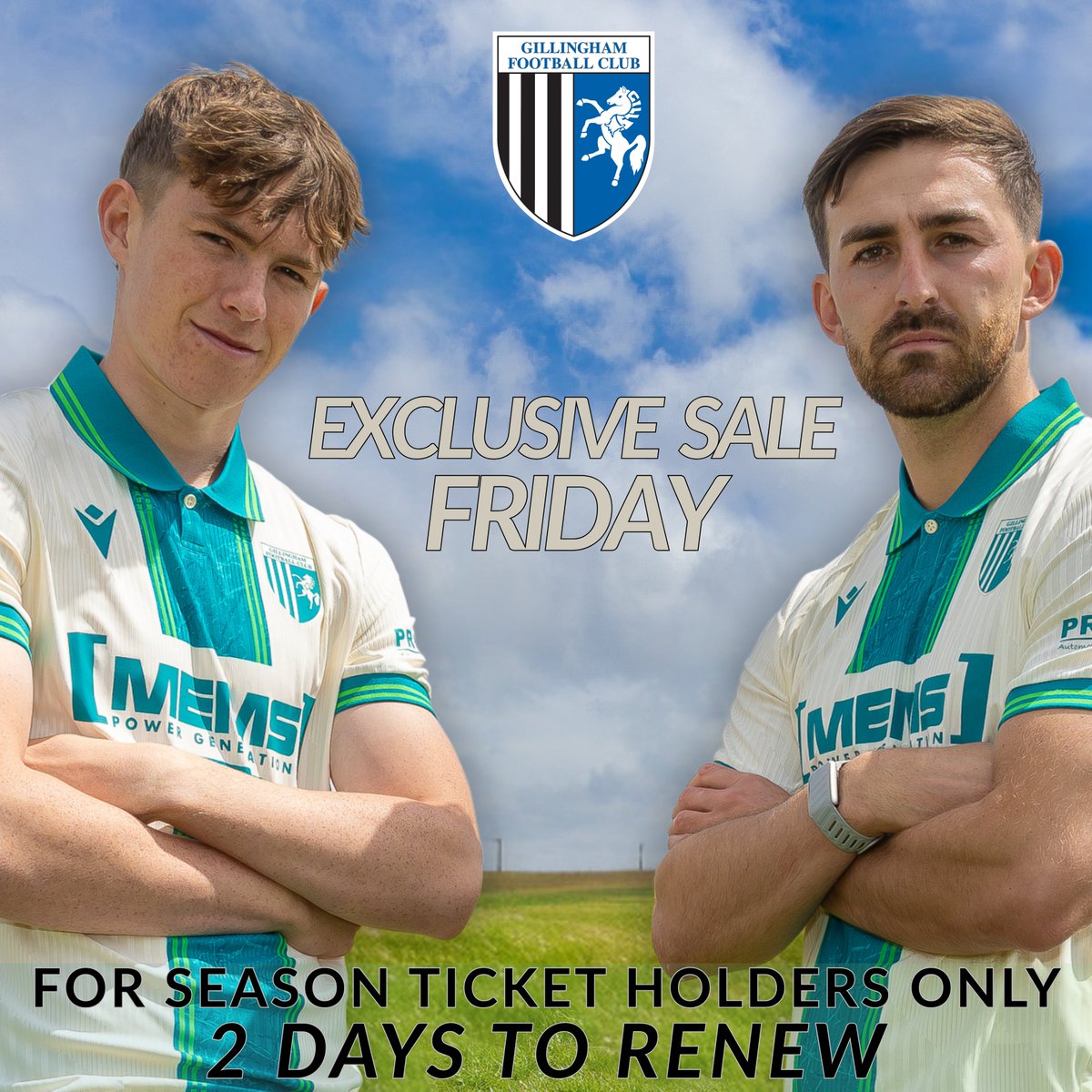 TheGillsFC's tweet photo. 𝐀𝐂𝐓 𝐍𝐎𝐖!

Buy your 2026/27 season ticket by May 29 to secure your invitation to our 𝗘𝗫𝗖𝗟𝗨𝗦𝗜𝗩𝗘 𝗦𝗔𝗟𝗘 of replica kit from 10am-5pm this Friday. 🎫🛍️

👉 https://t.co/Ow5WluAPUl

#ActuallyGills https://t.co/2Na1je3vjE