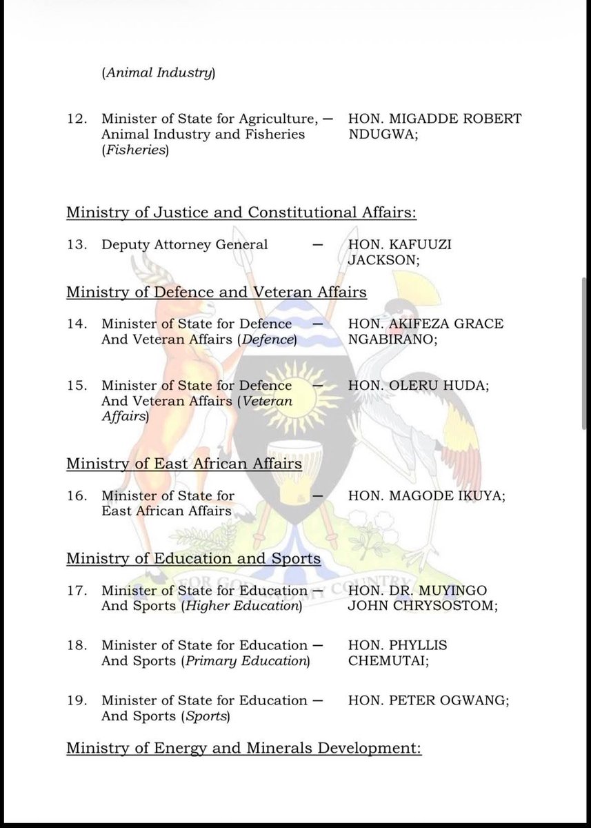 Numbersuganda's tweet photo. Victoria University VC Dr. Muganga replaces Gen David Muhoozi as State Minister for Internal Affairs!!! https://t.co/rd7scbVOYJ