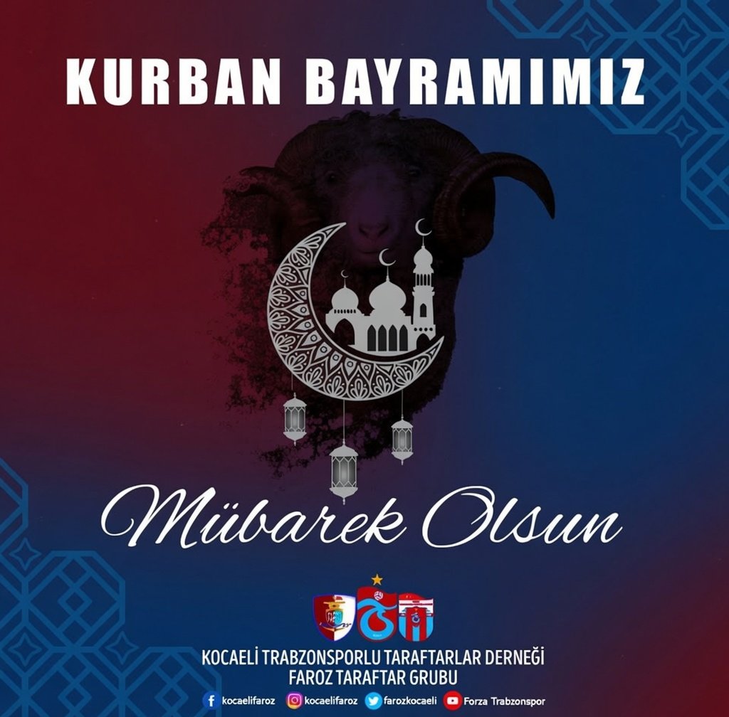 FarozKocaeli's tweet photo. Kurban Bayramını sevdiklerinizle beraber sağlıklı ve huzur içinde geçirmenizi dileriz. Sevgi dolu ve huzurlu nice bayramlar geçirmek dileğiyle... https://t.co/CgBTftu4hx
