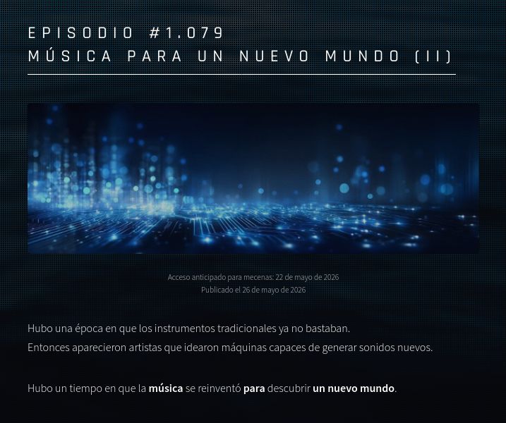 lostfrontier's tweet photo. Hoy es un gran día: ¡hoy hay EPISODIO NUEVO de lostfrontier! 😄
📻 Episodio #1.079 | “Música para un nuevo mundo (II)“ » https://t.co/1mjYxiliWr https://t.co/dF8MqT5HK2