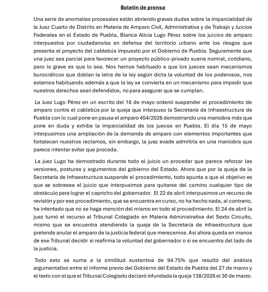 rubysoriano's tweet photo. 🅾️#Atención | Muy serio lo que denuncian ciudadanos en Puebla al señalar un posible contubernio entre el Gobierno del Estado y el Poder Judicial para frenar el amparo interpuesto contra el Proyecto del #Cablebús
🅾️Es lamentable que este proyecto siga adelante a pesar del malestar ciudadano, tal parece que que es un capricho personal. 

📸@contramascaras