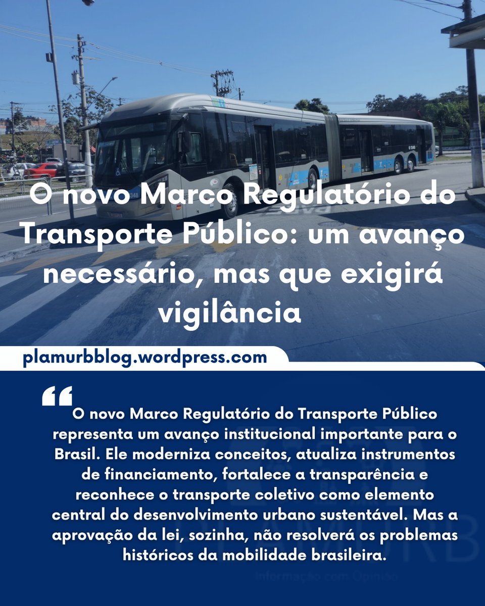 Plamurb1's tweet photo. Artigo novo do #Plamurb

O novo Marco Regulatório do Transporte Público representa um avanço institucional importante para o Brasil. 

#TransportePúblico #TransporteColetivo #MobilidadeUrbana 

https://t.co/1190bbkBIF https://t.co/sSVos3PkOk