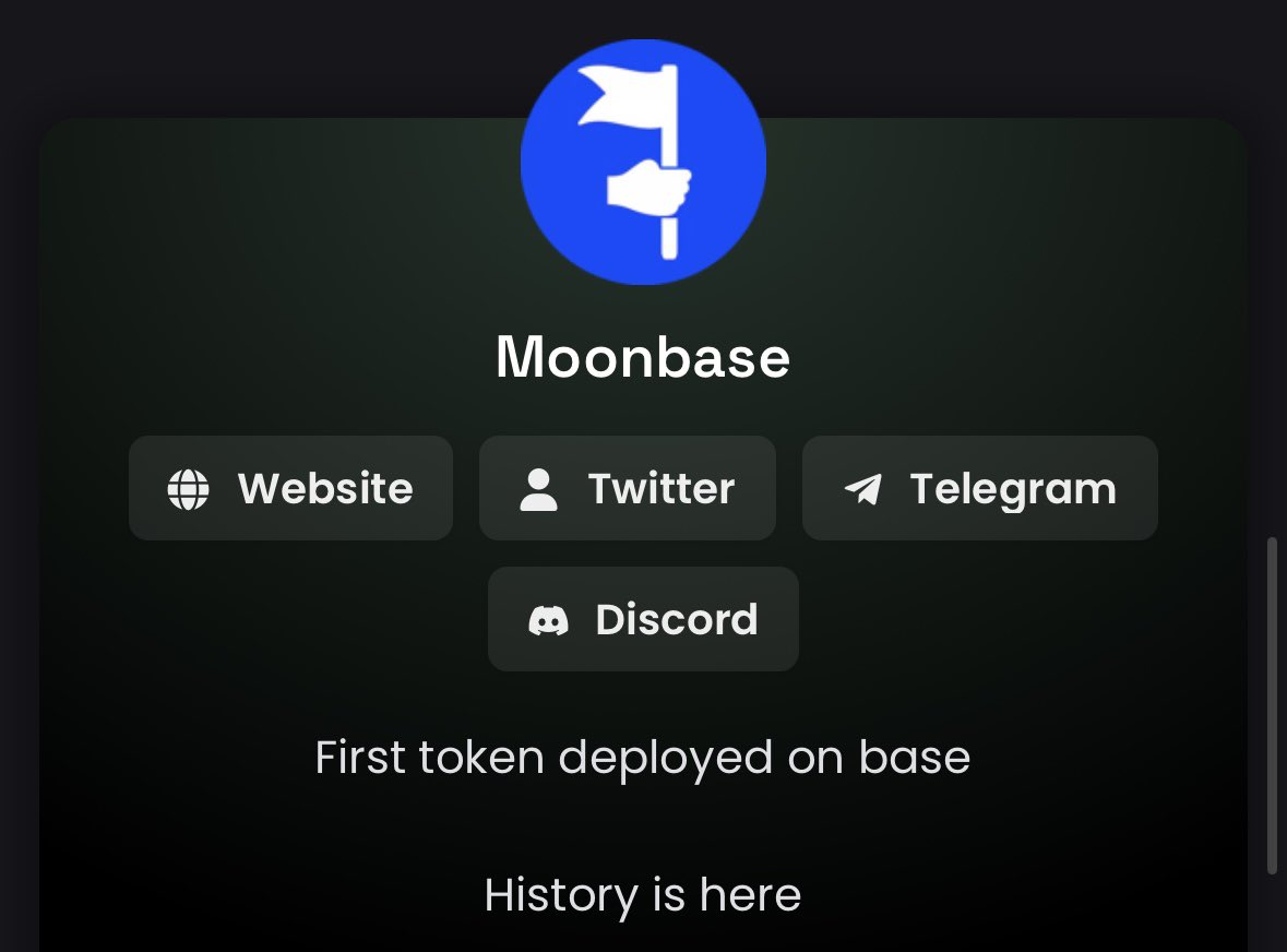 yourwifeETH's tweet photo. You could bid the Moonbase on eth. It’s probably a good play because @elonmusk will probably keep talking about the Moonbase.

But you could just bid the one on @base because not only is it called $moonbase but it’s also the first coin ever launched on base.

@TOKENMOONBASE https://t.co/FoqFYW2bI9