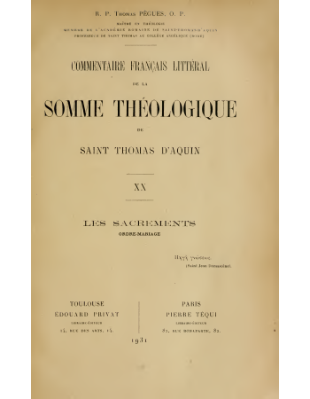 BibliCath's tweet photo. Révérend Père Thomas Pègues O.P. - Commentaire français littéral de la Somme Théologique de Saint Thomas d'Aquin - Tome 20
#Thomisme

XX - Ordre - Mariage.

https://t.co/VTEWjoJRmA https://t.co/ylD316vPN8