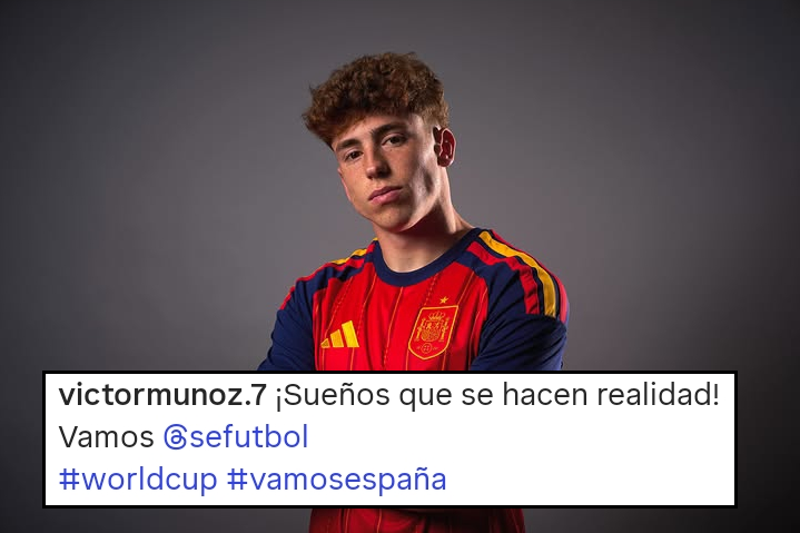 SeleccionRojita's tweet photo. Víctor Muñoz. ⚡️🇪🇸

24/05/2025 jugaba contra el Alcoyano en El Collao.

25/05/2026 es convocado para ir al Mundial.

El 4º máximo regateador de La Liga 25/26. https://t.co/mx8kwbnsEH