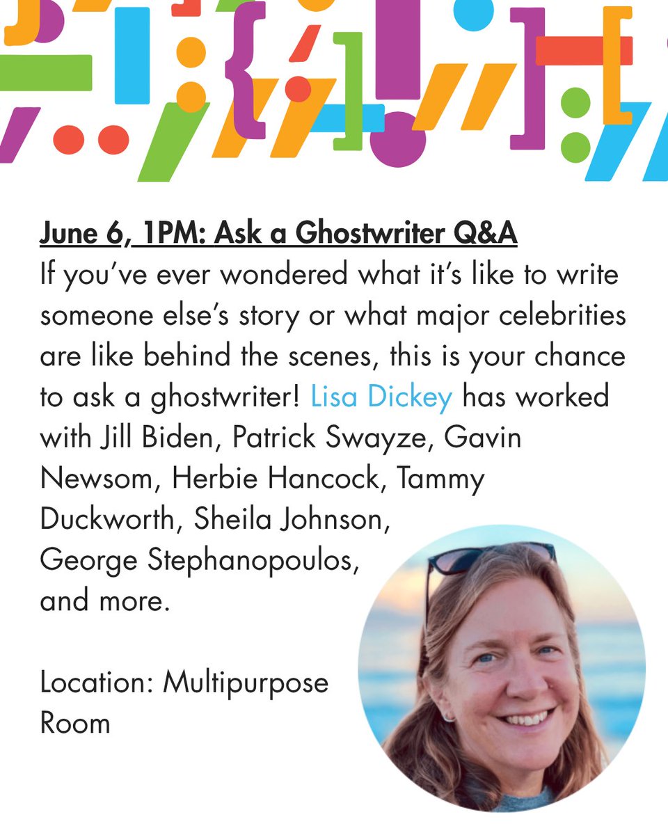 AWMuseum's tweet photo. Interested in a behind-the-scenes look at writing craft? We've got you covered! On June 7, at 1PM, get the inside scoop on ghostwriting from Lisa Dickey; then, at 2PM, learn how authors write across different mediums with Zakiya Dalilah Harris &amp; @angelanissel. https://t.co/n1ycNpYRIw