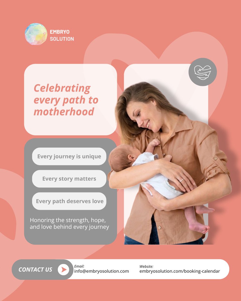 embryosolution's tweet photo. Motherhood is not defined by a single path—it is a deeply personal journey shaped by love, resilience, and hope. 🤍✨

Today, we honor every story, every milestone, and every possibility. To those who are mothers, those stepping into motherhood, and those still navigating their unique path: you are seen, and your journey matters profoundly.

🔹 Every story is valid.
🔹 Every timeline deserves respect.
🔹 Every dream of family is worth protecting.

No matter where you stand on your path today, you do not have to walk it alone. 🤝

Connect with us:
📩 info@embryosolution.com
🌐 https://t.co/wIX1EAZ9th

#MothersDay #PathToMotherhood #EmbryoSolution