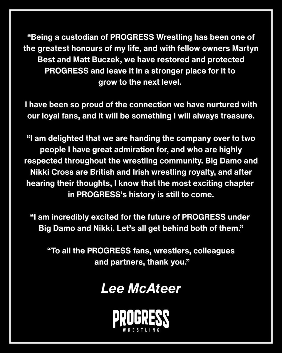MrLeeMcAteer's tweet photo. Thank you PROGRESS Wrestling. ❤️ https://t.co/ErSXSY8aSJ