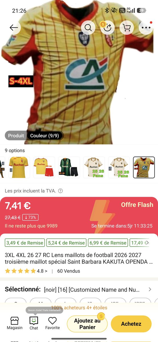 Tom_Bernichon's tweet photo. @artesien62300 Ça fait 3 jours que je cherche aussi mdrrr j'ai commandé celui là ... On verra bien ce que ça donne c'est pas celui de la finale avec betclic mais celui de la demi https://t.co/hnxXwsYbVx