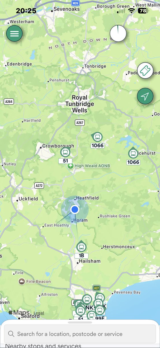 Im_Ali_C's tweet photo. @StagecoachSE Another example there is a bus on its way currently from Tunbridge Wells to Heathfield, it tracked as far as frant then now there is no sign of it! 🤷‍♀️ https://t.co/gvMNeOPEzQ