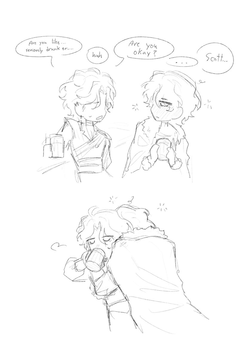Qinny007's tweet photo. One of my favorite headcanon is TF!Scott having comically zero to non alcohol tolerance #theflight https://t.co/Y2hoDgbjjM
