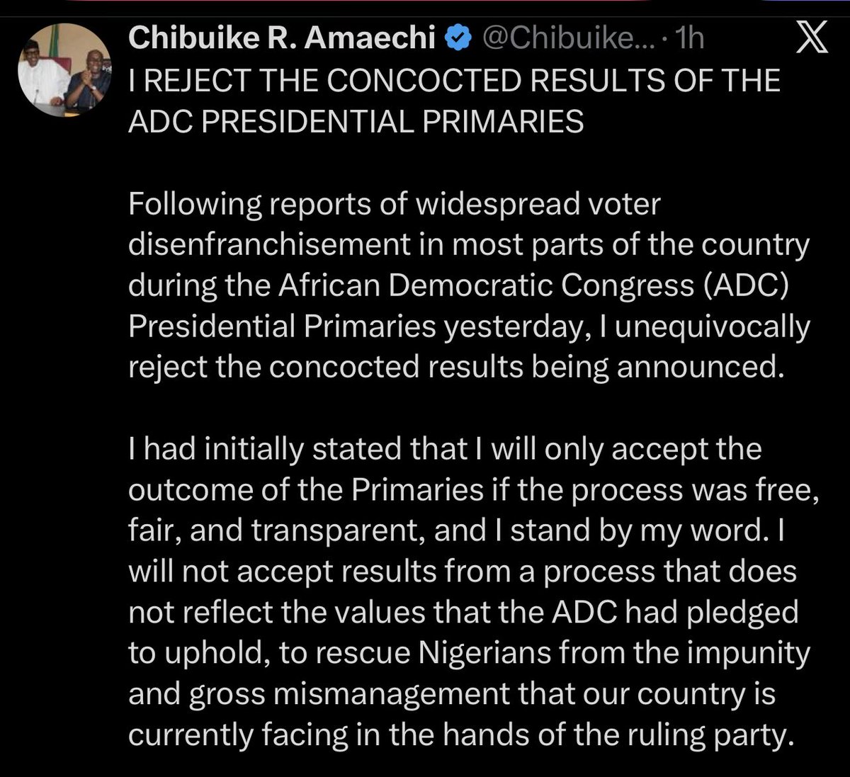 BankolePh's tweet photo. @PeterObi and #Obidients vindicated!
Atiku and Tinubu are no different.

ADC and APC are Siamese twins.
Corruption incorporated! https://t.co/2L8J81r0Ph