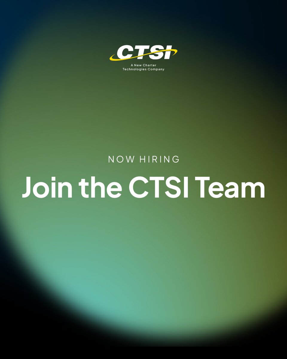 CTSI_2's tweet photo. CTSI is hiring! We have several open positions for people who like solving problems and helping businesses get more from their technology. 

See openings: https://t.co/Slk6EFQBJg https://t.co/1UbTzwE14D