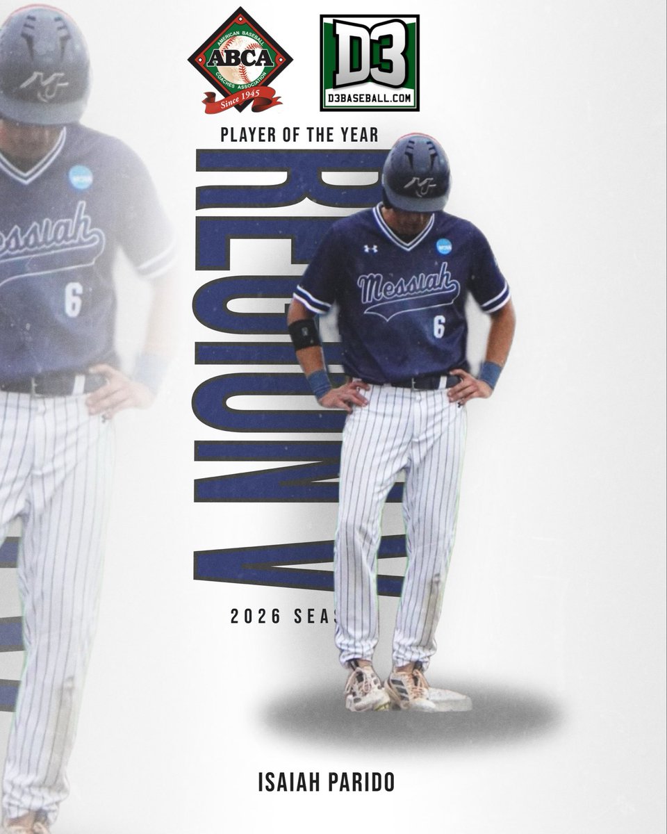 MessiahBaseball's tweet photo. Introducing your 2026 https://t.co/ThMW9Mc4Xt and ABCA Region V Player of the Year! 👏

#JesusOverEverything https://t.co/qhW9zllnjT