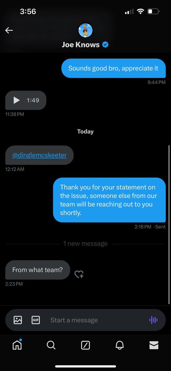 mcdingleskeeter's tweet photo. Joe Knows even tried to dm me when I confronted him about his NFT scam Omni Legion. That’s how you know he’s in the wrong. His fans deserve justice. https://t.co/vc82jf0myy