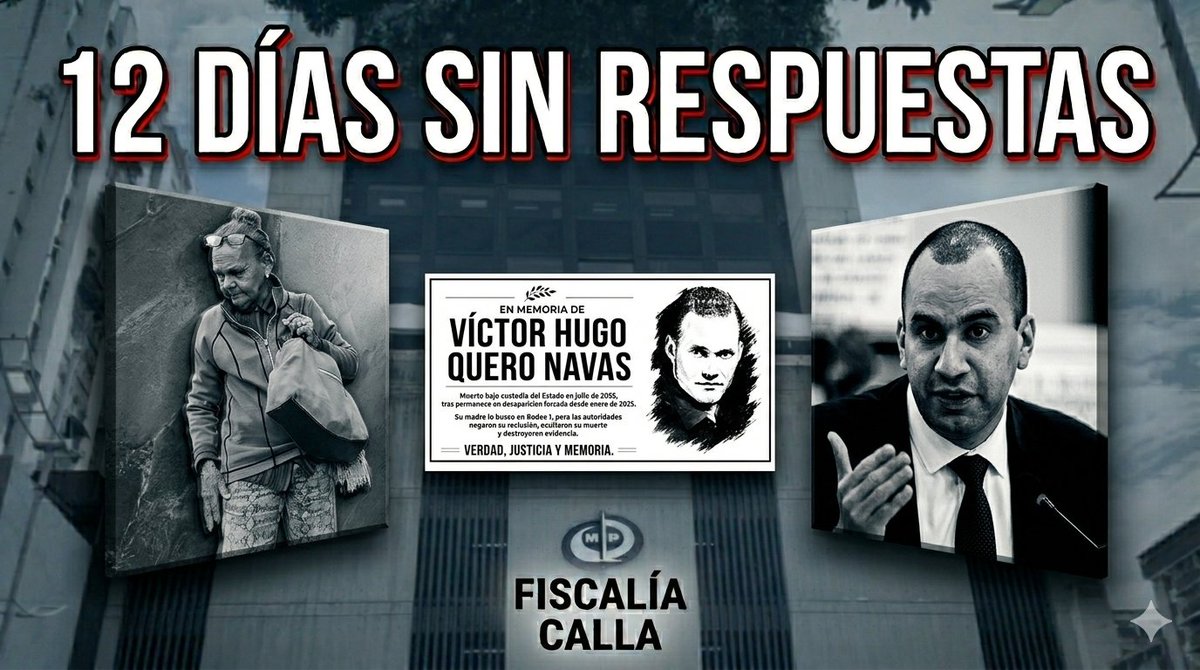 fertineo's tweet photo. Se cumplen 12 días y la fiscalía en #Venezuela NO publica resultados de la experticia técnico forense que practicó al cuerpo del ciudadano Victor Quero 
¿? https://t.co/VvcbIAIPWk