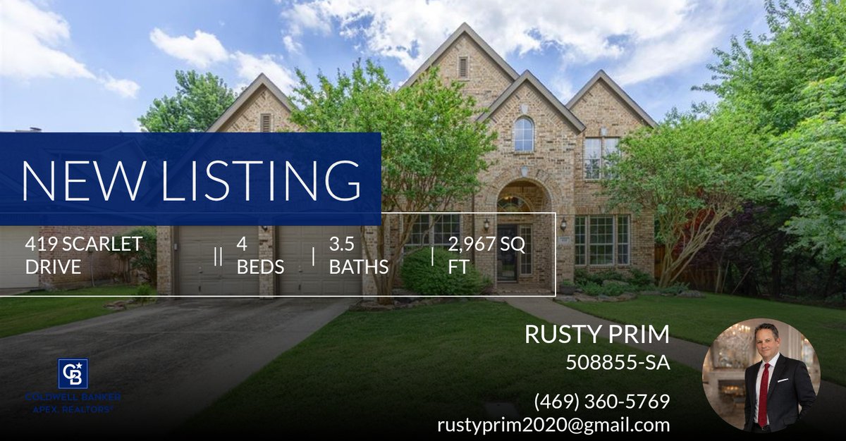 primrealtygroup's tweet photo. 📍 New Listing 📍 Take a look at this fantastic new property that just hit the market located at 419 Scarlet Drive in Mckinney. Reach out here or at (469) 360-5769 for more information!

Listed by Julie Williams

Rusty Prim, REALTO... https://t.co/3ZaKUqXUiK https://t.co/tJmqOPl1p4