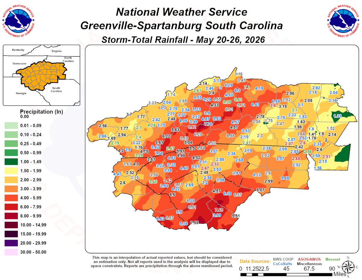 Rainfall amounts from 8 AM 5/20/2026 through 8 AM 5/26/2026. These ...