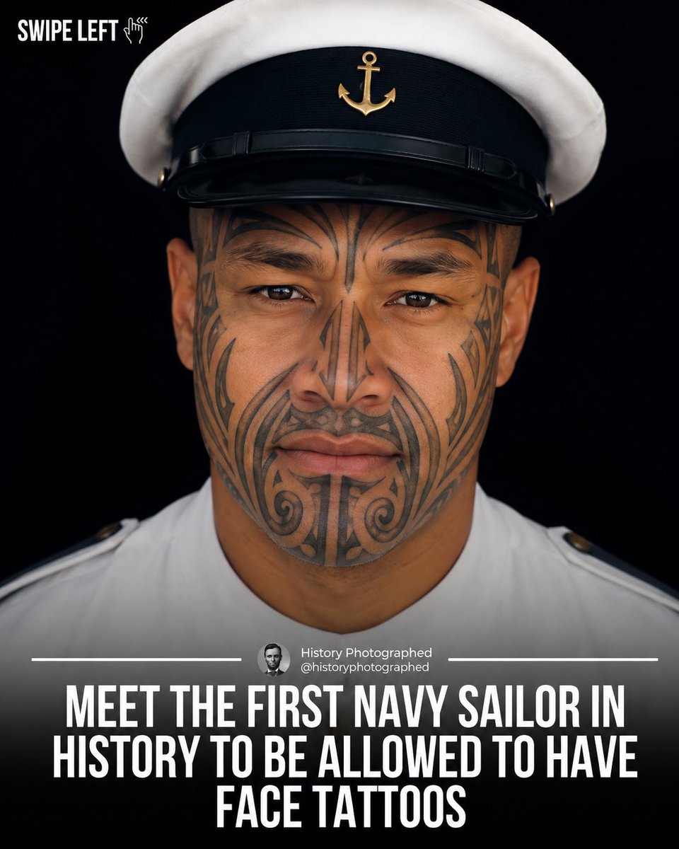 proud_native_am's tweet photo. A centuries-old rule has been broken in New Zealand and it’s making history.Rawiri Barriball, a Māori sailor in the Royal New Zealand Navy, has become the first to be officially allowed to wear his sacred moko kauae (chin) and mataora (full-face) tattoos while on duty. Announced on July 23, 2025, the decision marks a powerful shift in military grooming standards, embracing the deep cultural significance of Māori heritage.The Navy says the change is part of a broader effort to honor tikanga Māori (Māori customs) and celebrate diversity in its ranks.Tradition isn’t something to hide — when given space, it stands proud and leads the way.
