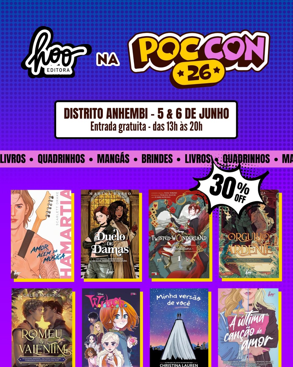 hooeditora's tweet photo. 🌈 VOCÊS PEDIRAM E A GENTE VAI SIM! A Hoo estará na POC CON 26 com diversos livros cheios de orgulho e representatividade! ✨

Ah, e também levarei os mangás lindíssimos e os quadrinhos da minha irmã, Universo Geek! 💥

E o melhor: tudo com 30% de desconto! 😱

QUEM VEM????? https://t.co/xnf3ddveqU