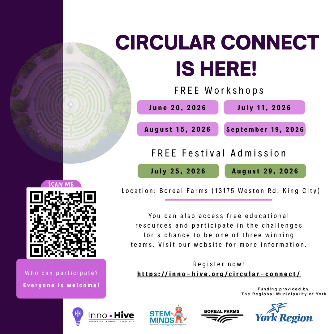 stem_minds's tweet photo. Join our partner, Inno-Hive, for a series of free workshops and festival days at Boreal Farms focused on waste reduction, composting, upcycling, and circular economy practices. Register:
https://t.co/DRTpTxlgeH
#YorkRegion #Sustainability #WasteReduction #CommunityEvents https://t.co/PaXHTusz0W