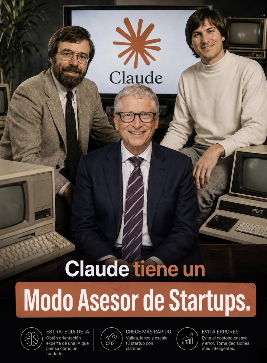 VisualconAI's tweet photo. 🚨 ÚLTIMA HORA: Claude tiene un "Modo Asesor de $100M" oculto

El 99% de las personas usan la IA como si fuera Google...

Pero si le das el prompt correcto, piensa como un fundador.

Ideas, ofertas, crecimiento, monetización... todo en un sistema.

Aquí están los prompts exactos 👇🏽