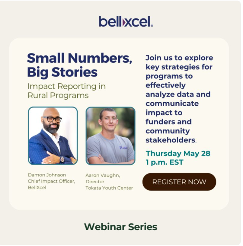 afterschool4all's tweet photo. THURSDAY: Join @BellXcel and rural youth program leaders for a free webinar series packed with practical, evidence-based strategies to strengthen program quality, data use, and impact storytelling in rural communities. https://t.co/QPcZL7tpQF https://t.co/Bmqn7MaWRo