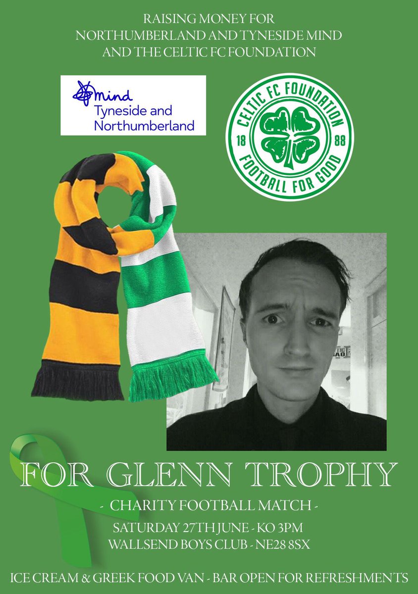 Brooney1985's tweet photo. This years For Glenn Charity game will take place on Saturday 27th June at 3pm. 

🏟️ - Wallsend Boys Club ￼NE28 8SX

🍽️ - Gyros Delivery &amp; Events - Greek Street Food

🍦- Ciccarelli Artisan Gelato - Ice Cream

🏰 - Taylor’sInflatablesNE - Kids Bouncy Castle https://t.co/pgifVXTbO9