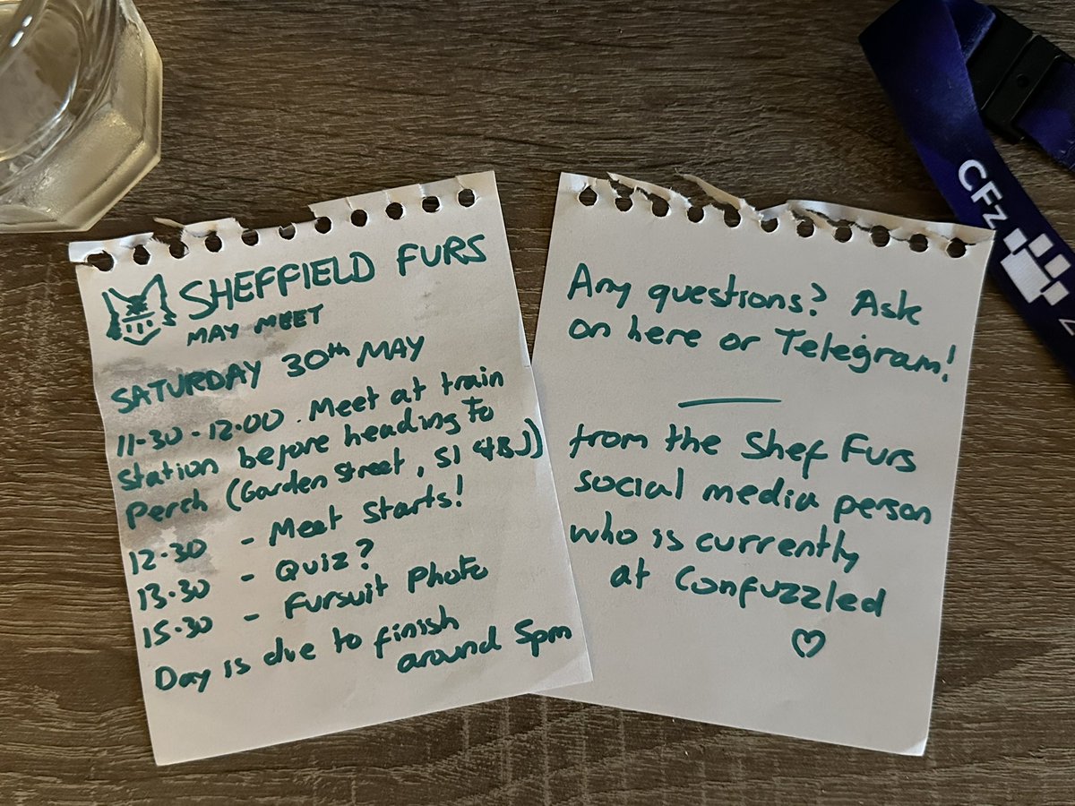 SheffieldFurs's tweet photo. 🐾Sheffield Furmeet • Saturday 30th May🐾

no visual was prepared for this one sorry 

meet this weekend, usual stuff, see you there https://t.co/hqmokwoUgz