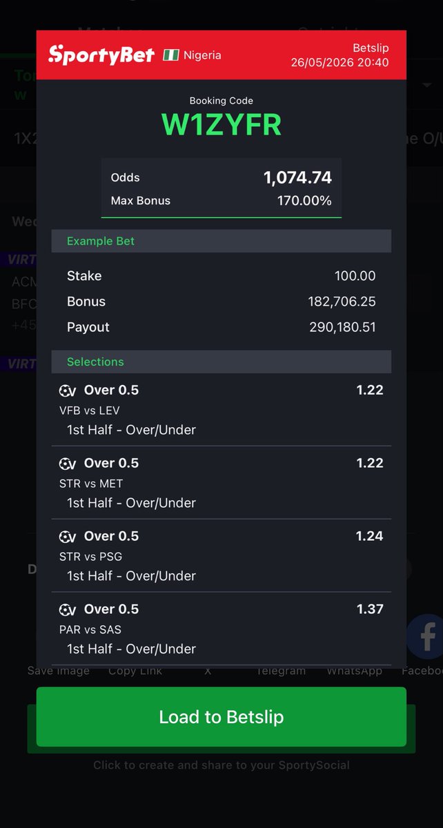 billionaire_eze's tweet photo. 1k odds v football 0.5 HT ✅✅

Kick off 11pm ✅✅ https://t.co/myLu305NVc