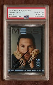 rmchurchward's tweet photo. @JustFreshKicks @KITH @TeamMessi @RonnieFieg You all seriously photoshopped this one to make it look GEM MT 10/AUTO 10? Font doesn't even look the same. Kudos to @gcraftUT for finding the PSA listing. https://t.co/411kiwirPs