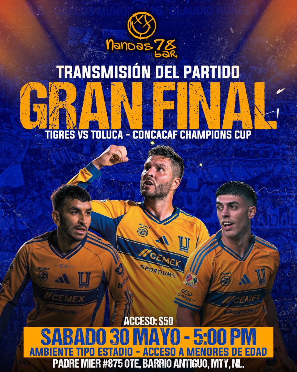 LIBRESYLOKOS's tweet photo. Ven a vivir la gran final con la barra de Tigres, este sábado en Nandas Barrio Antiguo, acceso para menores, ambiente tipo estadio, boletos con los barrios organizados y en pass line.
Los esperamos, todos los Tigres son bienvenidos.

https://t.co/Kih7j63YxP https://t.co/PPoPFt52IB