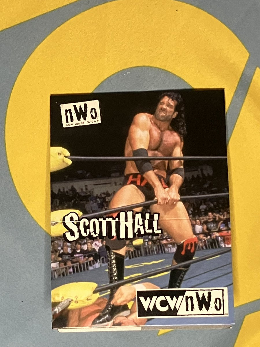 CollectionWcw's tweet photo. Classic Scott Hall WCW/nWo card.
The look, the swagger and the presence were on another level. IMO Scott Hall is the GOAT. 

SCOTT HALL WAS AND ALWAYS WILL BE THE COOLEST PERSON TO EVER WALK THE PLANET!!!

#wCW #wwe #scotthall #wrestling #razorramon https://t.co/hFpgLiig82