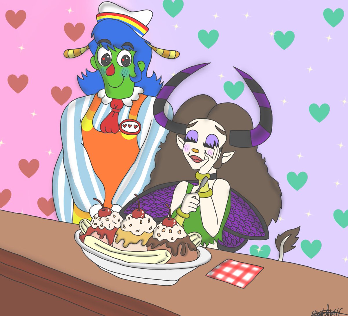 ElizabethWolf07's tweet photo. Merienda grandiosa 🍨🥰

Howdy le gusta preparar dulces grandes para Ibbie 💜💜💜💜💜 

#Howdypillar  #welcomehomeoc 
#Welcomehome https://t.co/I2j22hYKtA