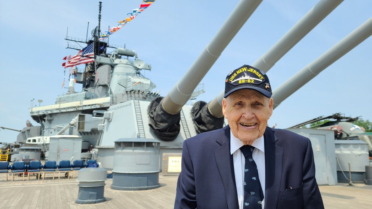 BattleshipNJ's tweet photo. It is with deep sadness that we share the passing of William "Bill" Ryan, one of our last World War II veterans who served aboard Battleship New Jersey. Bill joined the Navy at 18 years old and served aboard Battleship New Jersey, his battle station was in the gun house of Turret III. He left the Navy in 1946.

"I had a real, real good experience in the Navy, and I don't regret any part of it." 

Bill was over 100 years old. He will be deeply missed by everyone here at Battleship New Jersey. We are honored to have known him. Fair winds and following seas, Bill.