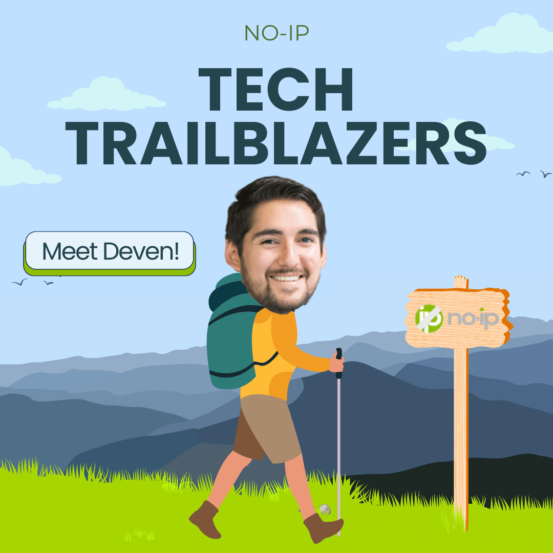 NoIPcom's tweet photo. Our Tech Trailblazer series features the innovators of our Product and Dev teams. We are excited to start the series featuring our Senior Product Manager, Deven!

Deven has been part of both the CS and Product teams. He works on building new features. https://t.co/vYLEZTNIMQ