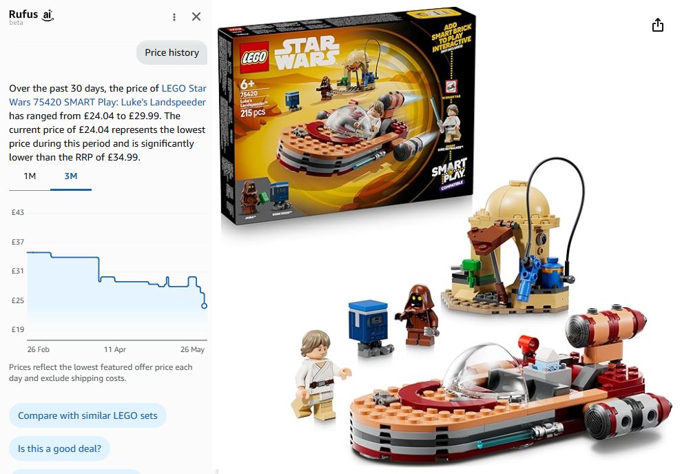 LEGOStarWarsUK's tweet photo. ⬇️LEGO Star Wars 75420 SMART Play: Luke's Landspeeder RRP £34.99 NOW £24.04 https://t.co/mpqutbSI12 #ad 
⭐Want a different LEGO deal? Create 'set number' deal alerts via the app
🍏 iOS https://t.co/MCqLcvlaj1
🤖 Android https://t.co/mh4IfiGpz2 https://t.co/FLXvC3X9fH