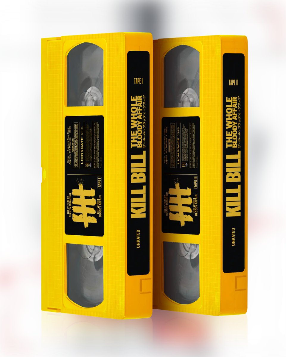 LionsgateAction's tweet photo. The Bride has unfinished business. KILL BILL: THE WHOLE BLOODY AFFAIR VHS arrives July 28. Pre-order now: https://t.co/qVfpSxXf6F https://t.co/pErBiqmQfE