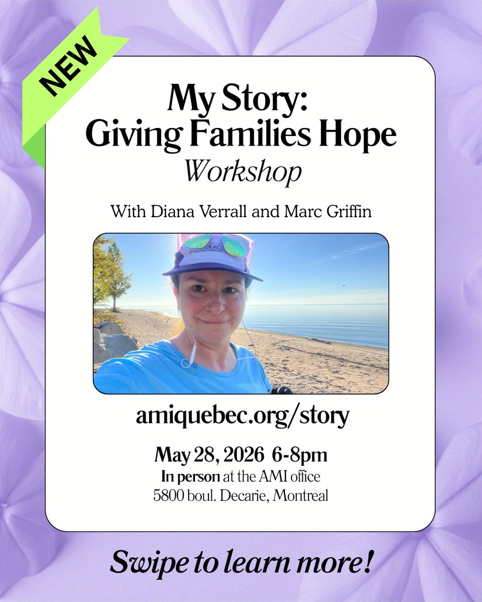 AMIQuebec's tweet photo. Have you registered yet to hear this inspiring recovery story? Even when hope seems lost, light can be found in the darkness. If you have a loved one living with mental illness, our free workshop will illustrate how life can improve in unexpected ways. https://t.co/EXbvKhyorn https://t.co/FmeWaRfCvj