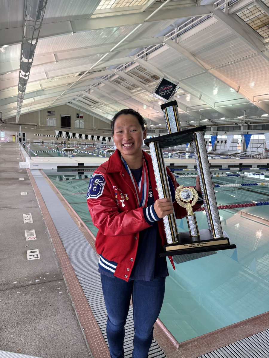 FBISDAthletics's tweet photo. Congratulations to our Fort Bend District Swim Teams, Austin, Dulles, and Travis! They've been named the Finnegan Chevy Spotlight Team of the Week for their outstanding performance at the 2026 UIL 6A State Swim and Dive Championships.  Congratulations, Team! https://t.co/PkWtIorEDt