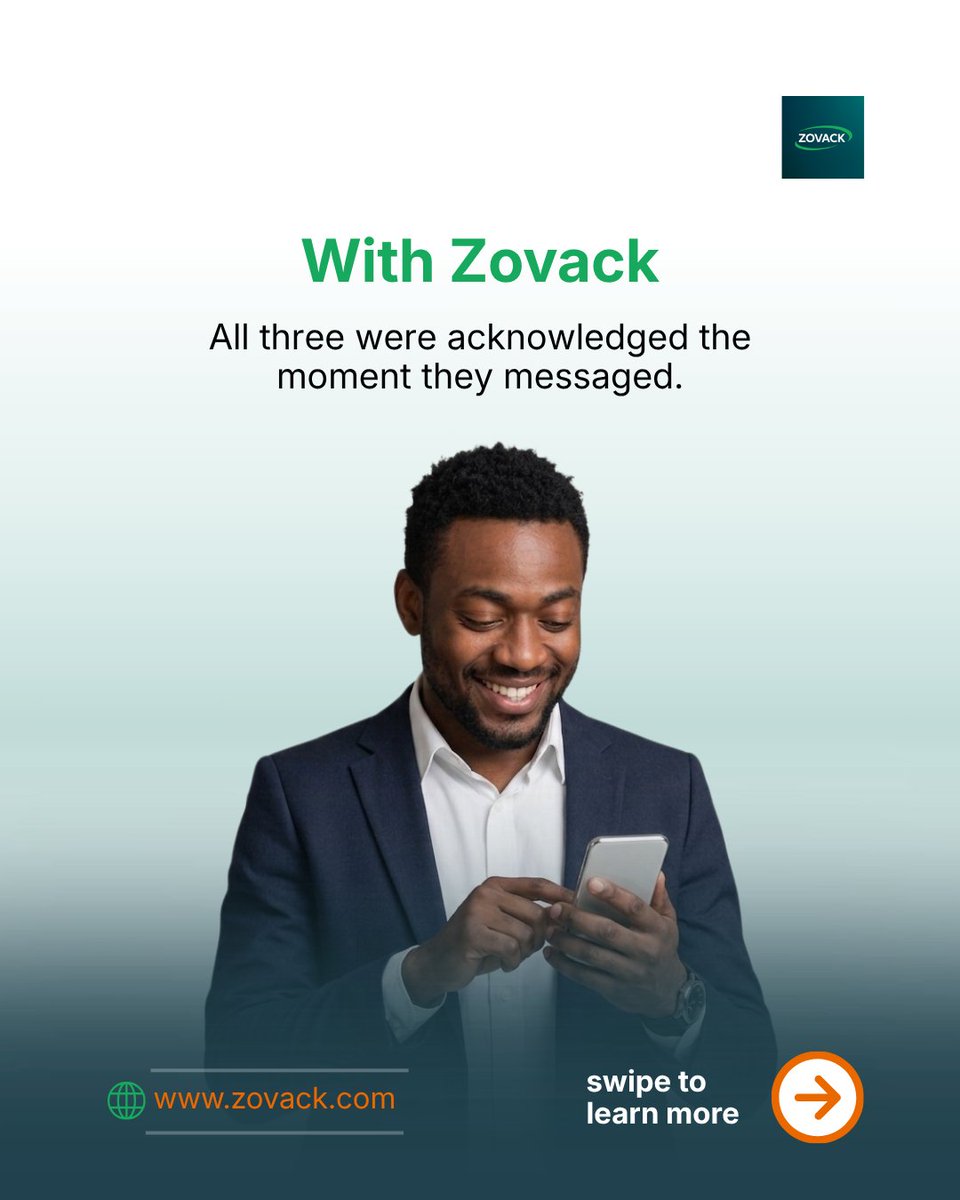 zovackai's tweet photo. 8am with Zovack.
Every overnight message handled. Hot leads flagged. Day starts closing.

Same team. Different system.🤖

👉 https://t.co/AhkINkwUms 

#Zovack #AfricanBusiness
#WhatsAppBusiness #SMBAfrica https://t.co/yiHNURs0ej