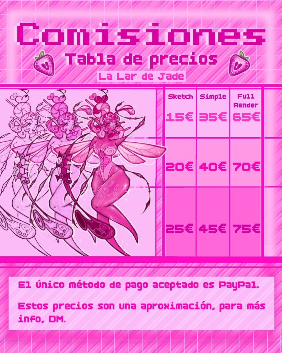 LaLarDeJade's tweet photo. ¡¡Tabla de precios amores!!
Ig: @lalardejade
Kofi: https://t.co/QZMvaKStPN https://t.co/t8c1RrBHGL