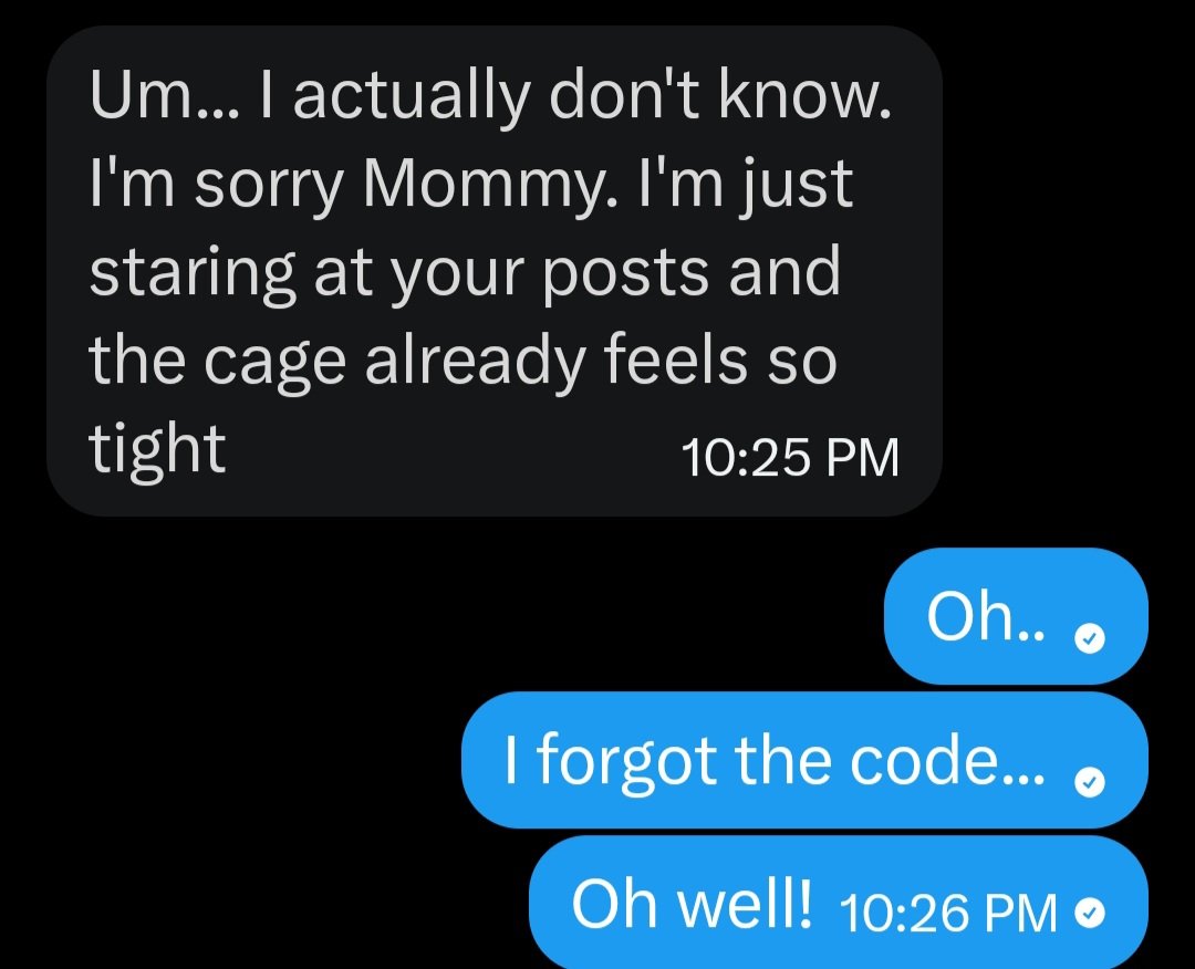 SammyOwnsYou_'s tweet photo. Some loser put their keys in a lock box and gave me the code.. too bad I forgot it! Oh well! Have fun being a locked bitch for the rest of your life~ ❤️ https://t.co/131G6WrIKt