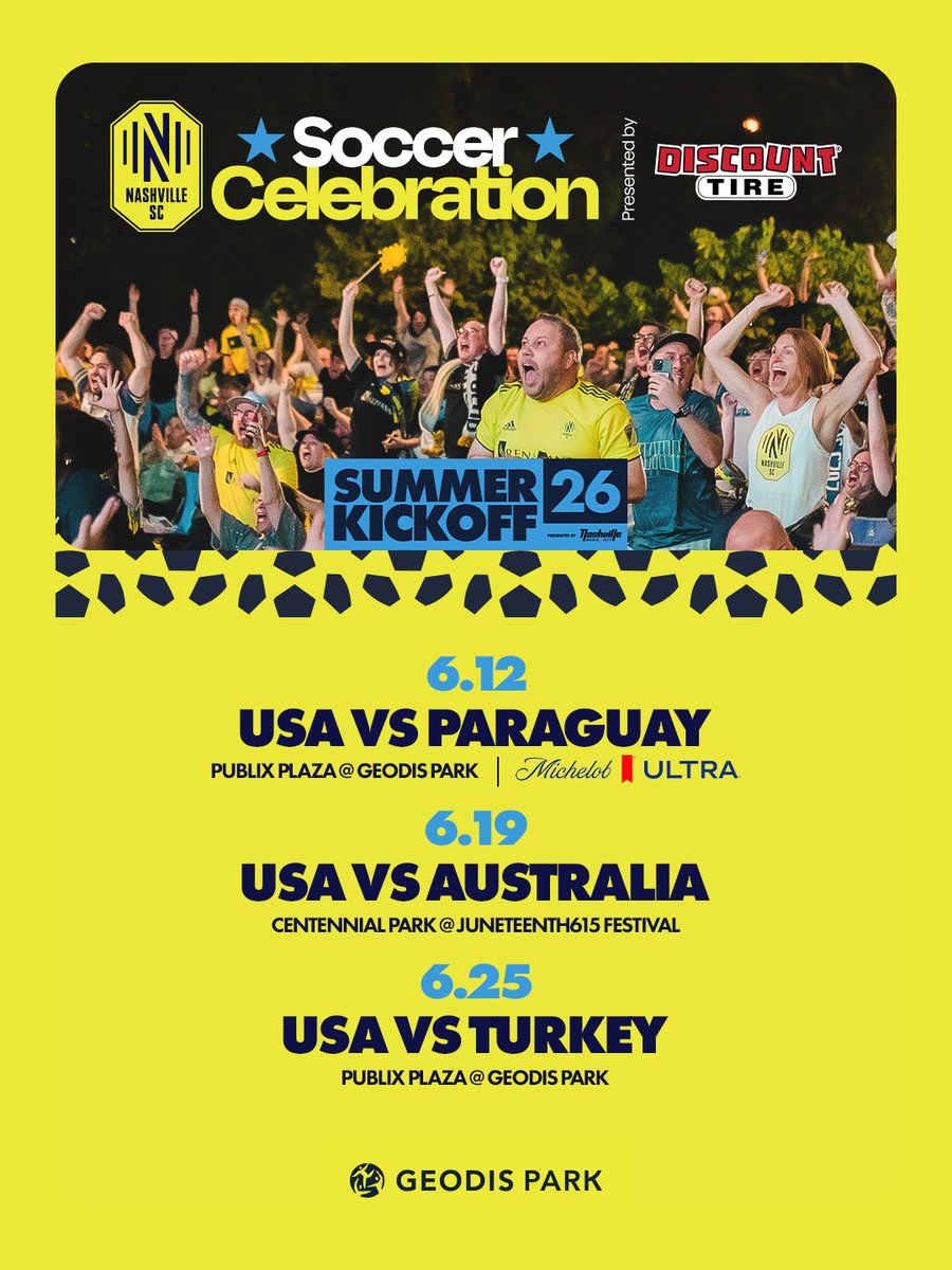 NashvilleSC's tweet photo. ROSTER DROPPED‼️🇺🇸

The squad is set, now let's get loud. Cheer on the @USMNT with us at our Soccer Celebrations pres. by @DiscountTire starting on June 12 🌐

ℹ️ https://t.co/Pysu46oVGK https://t.co/G6WeTE2aKc