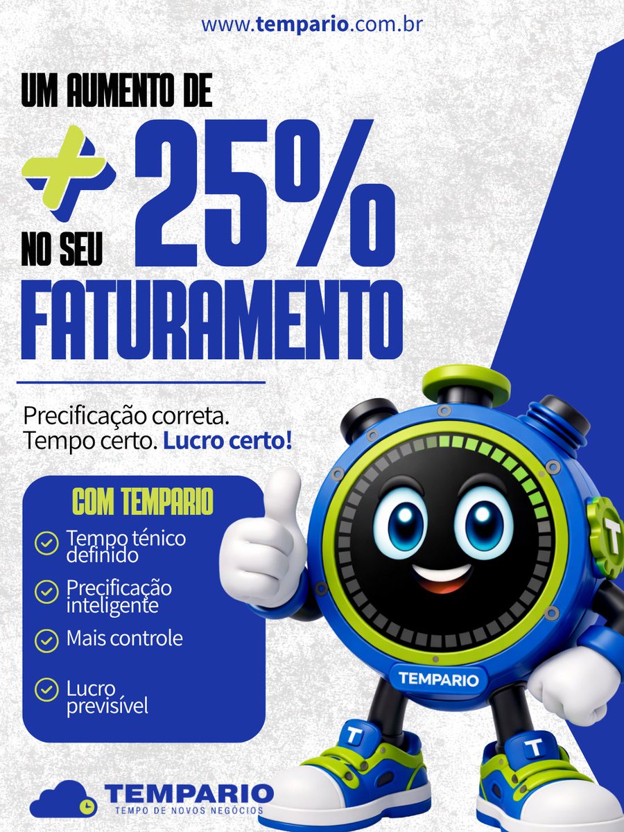 TemparioAuto's tweet photo. 📈 Segundo a Cambel, contabilidade especialista em oficinas, quem usa o Tempario está vendo aumentos reais de 25% a 30% no seu faturamento. 

Não é mágica.
É precificação correta. ⚙️💰

📲 Ou chame agora no WhatsApp: (31) 2512-9063

Tempo é DINHEIRO! 💥⏱️💰 https://t.co/QnJWXNzlPf