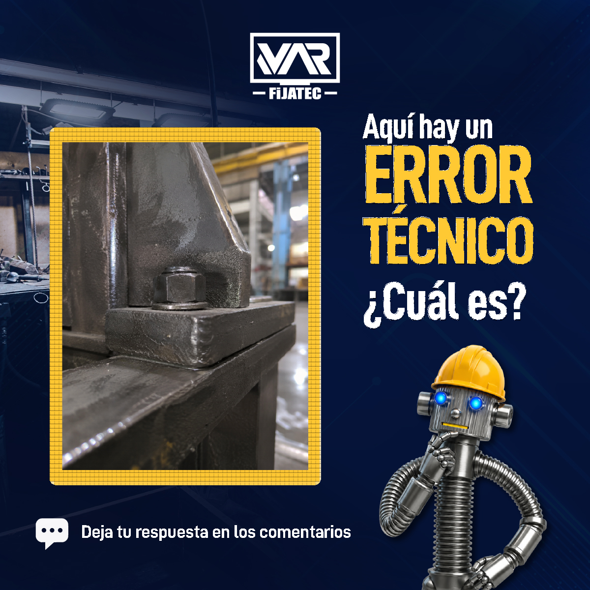 Fijatec's tweet photo. 🔍 VAR FIJATEC
A simple vista parece una instalación correcta… pero aquí hay un error que puede comprometer la unión⚙️

👀 Observa bien:
👇 Te leemos en comentarios antes de revelar la solución.

#tornilleria #mantenimientoindustrial #ingenieriamecanica #metalmecanica https://t.co/ox4fb7d4kx